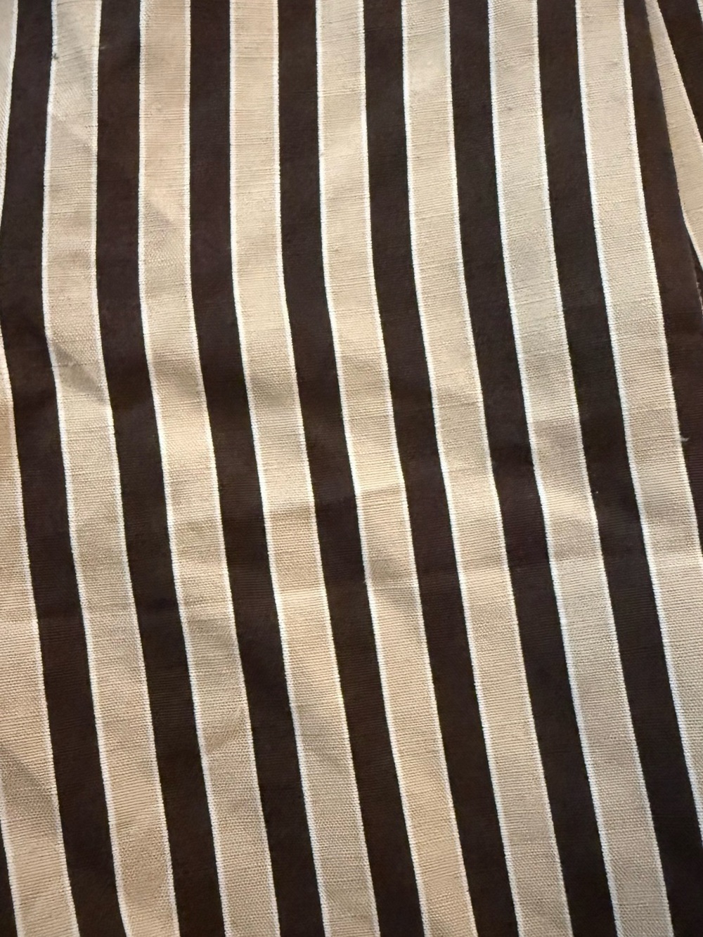 H&M Brown Cream Size 8 Linen Blend Striped Shorts Euro Summer Quiet Luxury - Picture 3 of 7